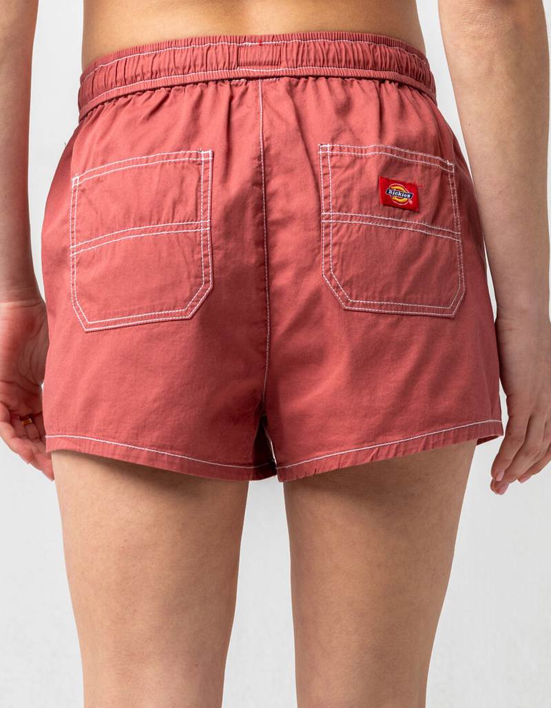 DICKIES Elastic Womens Burnt Red Pocket Shorts image number 2