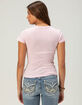 BOZZOLO Womens Rib Long Baby Tee image number 4
