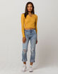 GOOD LUCK GEM Thermal Mustard Womens Crop Top image number 4