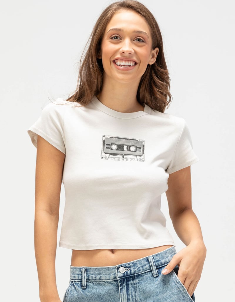FULL TILT Cassette Womens Baby Tee image number 0