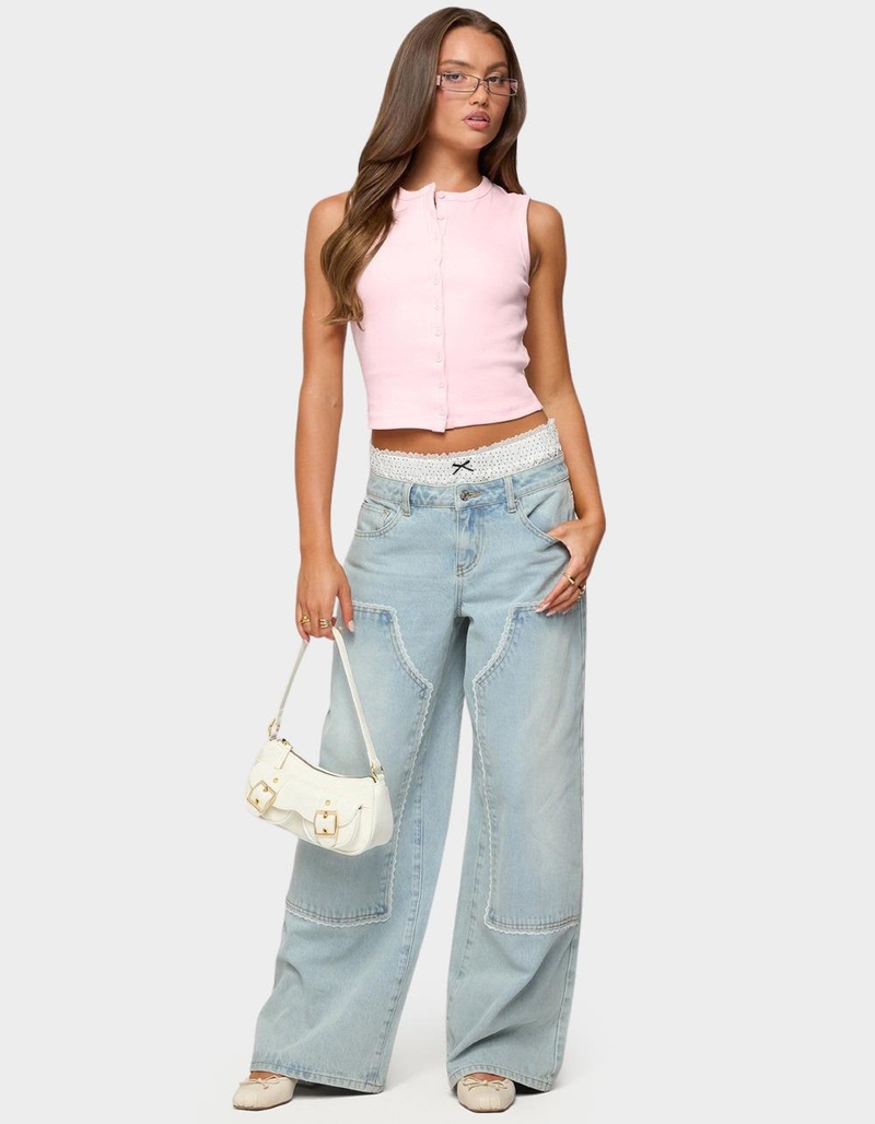 EDIKTED Basel Button Up Tank Top image number 4
