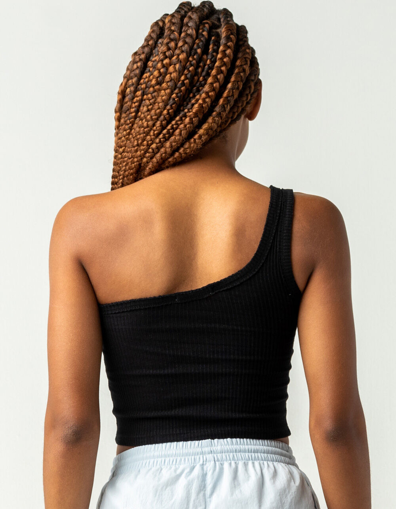 FULL TILT One Shoulder Womens Black Tank image number 2