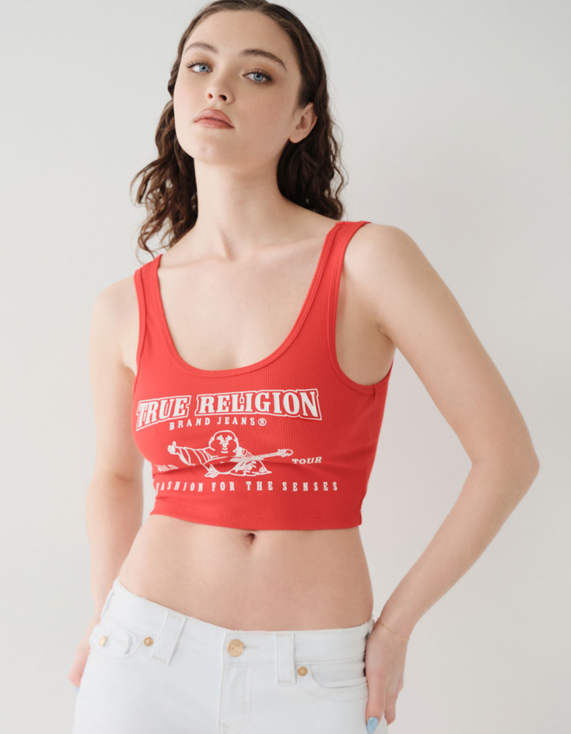 TRUE RELIGION Logo Womens Crop Tank Top image number 1