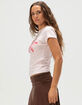 FULL TILT Hibiscus Beaded Womens Baby Tee image number 3