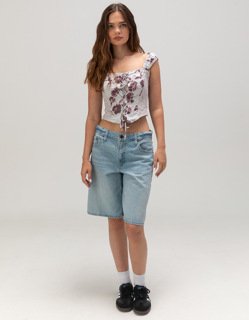 WEST OF MELROSE Floral Lace Tie Front Womens Top image number 1