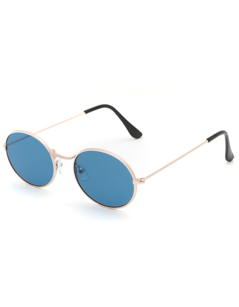 Metal Oval Blue Sunglasses image number 0