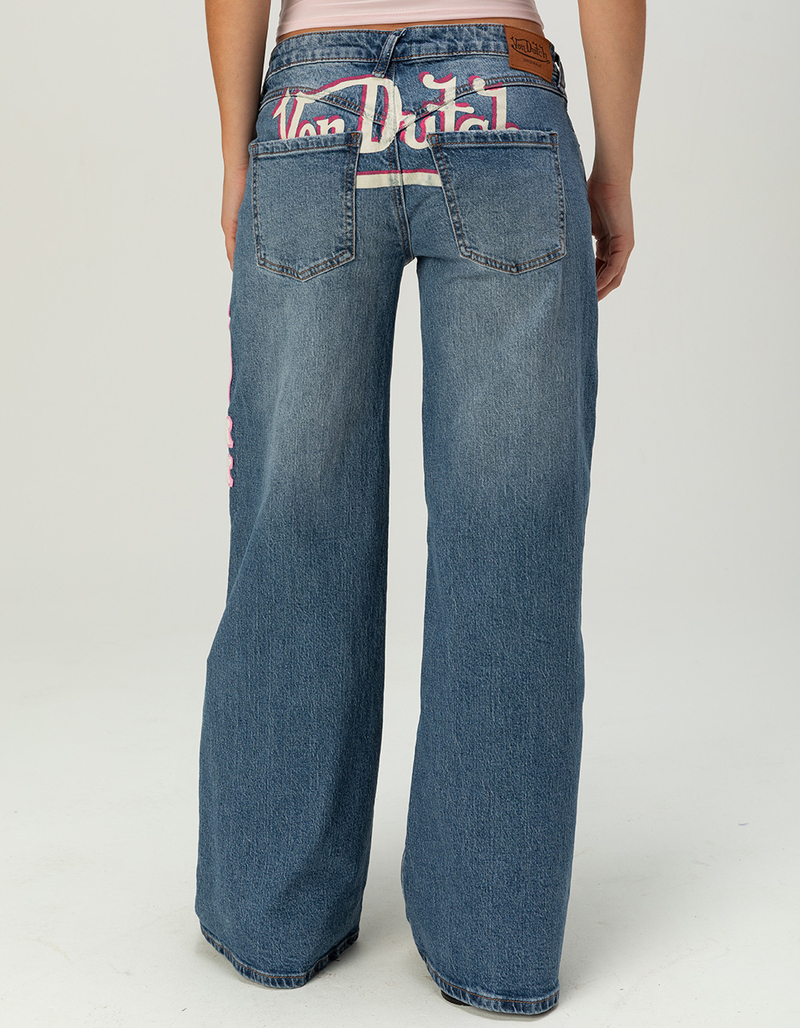 VON DUTCH Womens Mid Rise Wide Leg Jeans image number 3