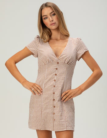 RSQ Womens Button Front Mini Dress Primary Image