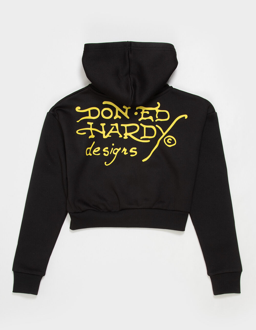 ED HARDY Tiger Girls Crop Zip-Up Hoodie - BLACK | Tillys