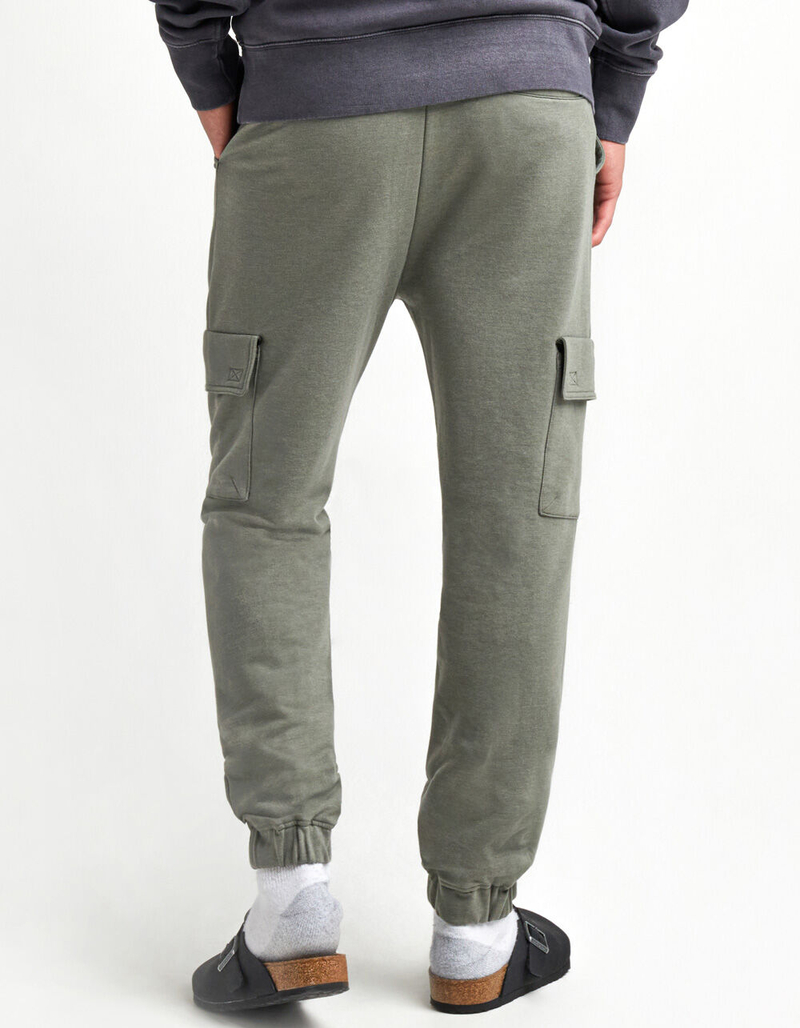 RSQ Mens Agave Fleece Cargo Jogger Sweatpants image number 3