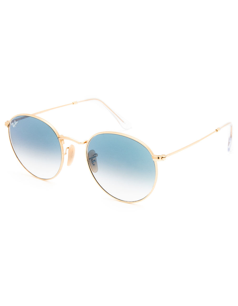 RAY-BAN Round Flat Lenses Light Blue Gradient & Gold Sunglasses image number 0
