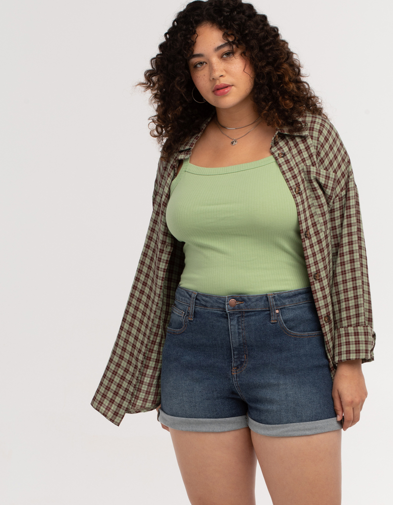 RSQ Womens High Rise Cuffed Denim Shorts image number 0