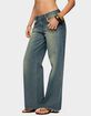EDIKTED Faux Suede Star Low Rise Jeans image number 2