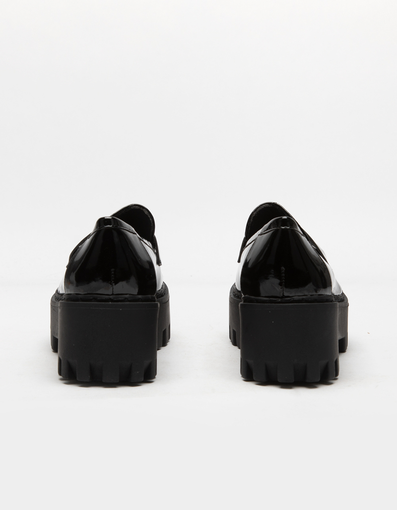 BAMBOO Crinkle Patent Womens Platform Loafers image number 3