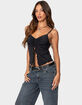 EDIKTED Landon Drawstring Split Front Top image number 3