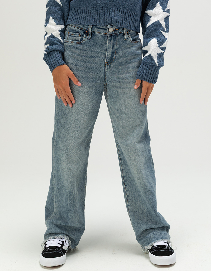 BLANK NYC Say Something Girls Wide Leg Jeans image number 3