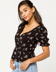 MIMI CHICA Button Front Peplum Womens Peasant Top image number 1