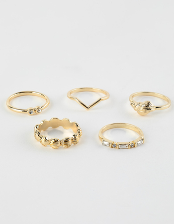 FULL TILT 5 Pack Shell/Rhinestone Ring Set Primary Image