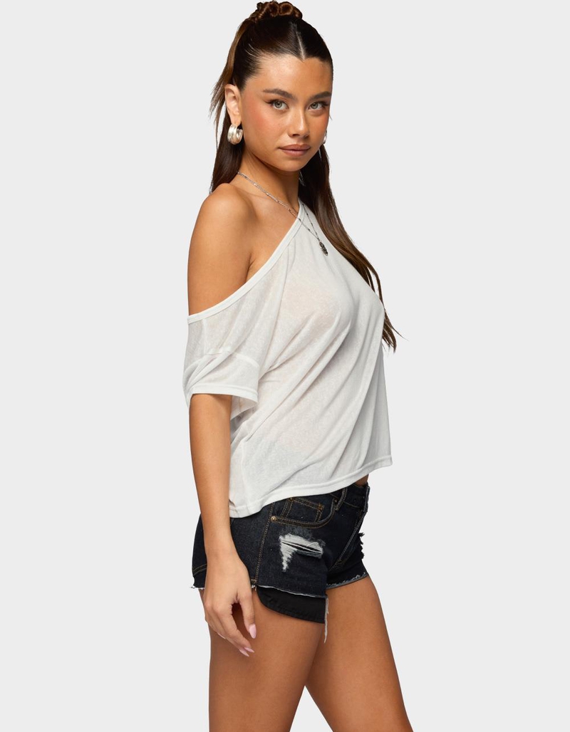 EDIKTED Amora Off Shoulder Sheer Top image number 1