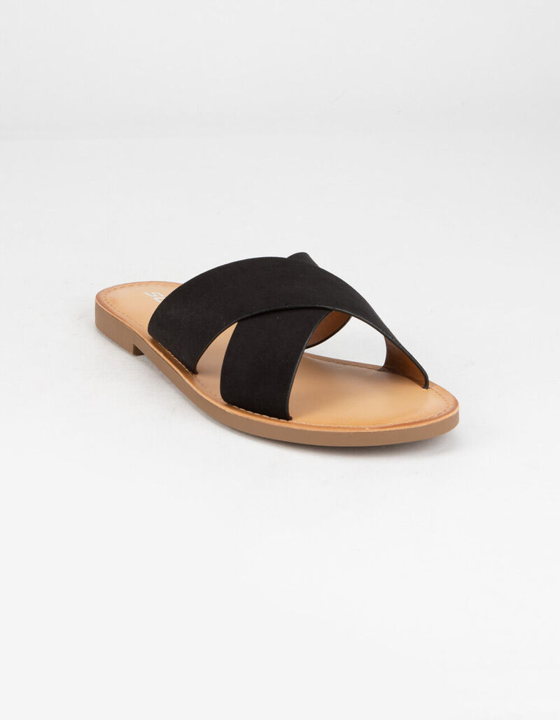 SODA Criss Cross Womens Black Sandals - BLACK - 349954100
