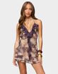 EDIKTED Abstract Printed Backless Ruffle Mini Dress image number 1