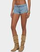EDIKTED Ciel Low Rise Denim Micro Shorts image number 2