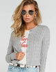 FULL TILT Cable Crew Womens Heather Gray Cardigan image number 1
