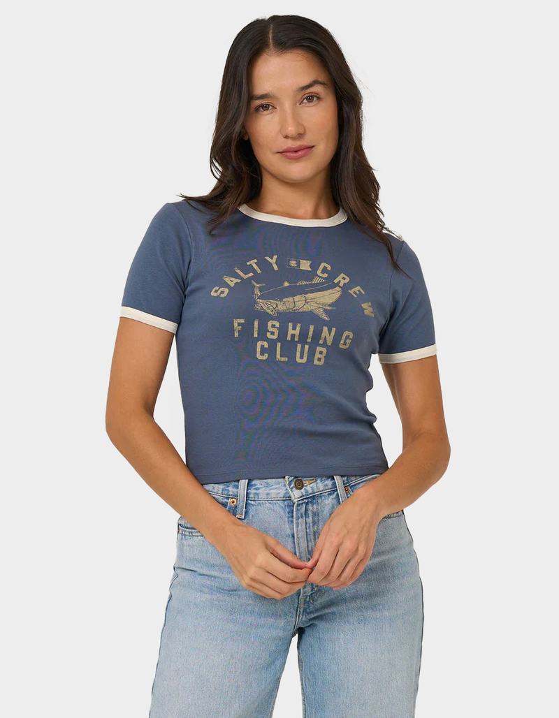 SALTY CREW Fishing Club Womens Ringer Tee image number 0