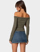 EDIKTED Celly Rolled Off Shoulder Top image number 5