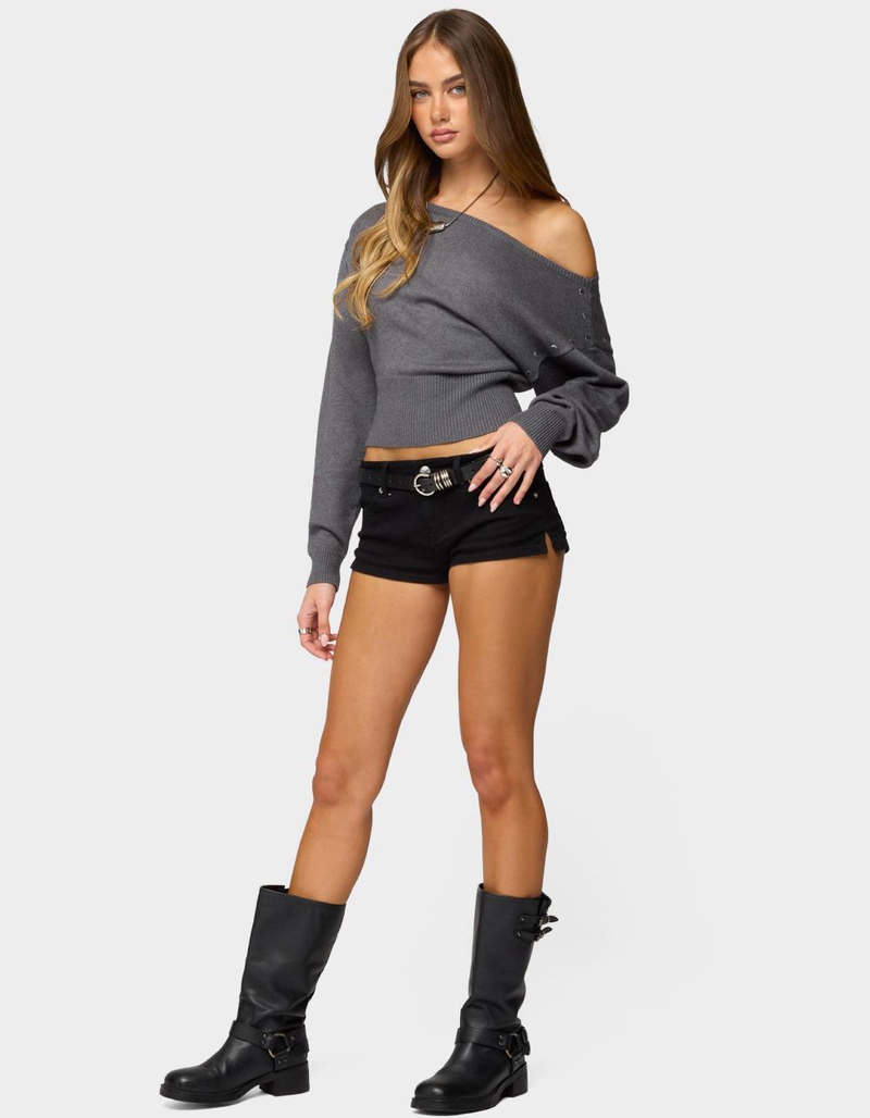 EDIKTED Doro Studded Off Shoulder Sweater image number 3