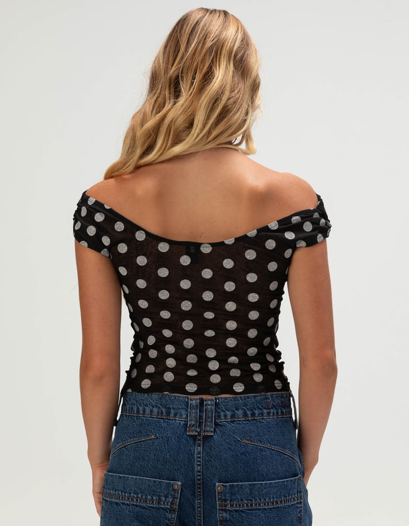 BDG Urban Outfitters Fia Dot Womens Off The Shoulder Top image number 3