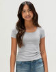 FULL TILT Essentials Girls Bow Trim Tee image number 1