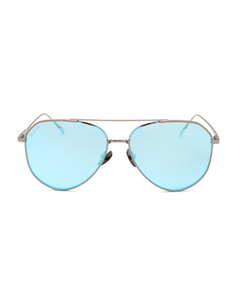 DIFF EYEWEAR Dash Aviator Light Gunmetal & Ice Blue Polarized Sunglasses image number 1