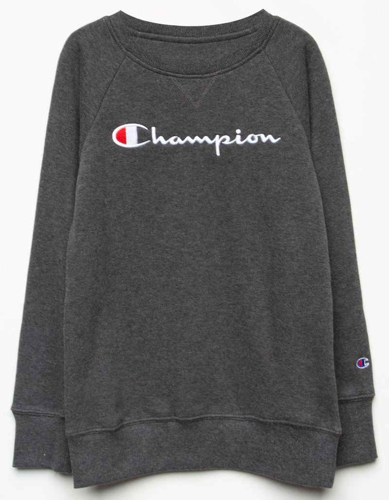 CHAMPION Raglan Charcoal Girls Sweatshirt image number 0