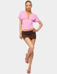 EDIKTED Petite Aisha Low Rise Mini Skirt image number 5