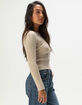 WEST OF MELROSE Lace Up Womens Long Sleeve Top image number 3