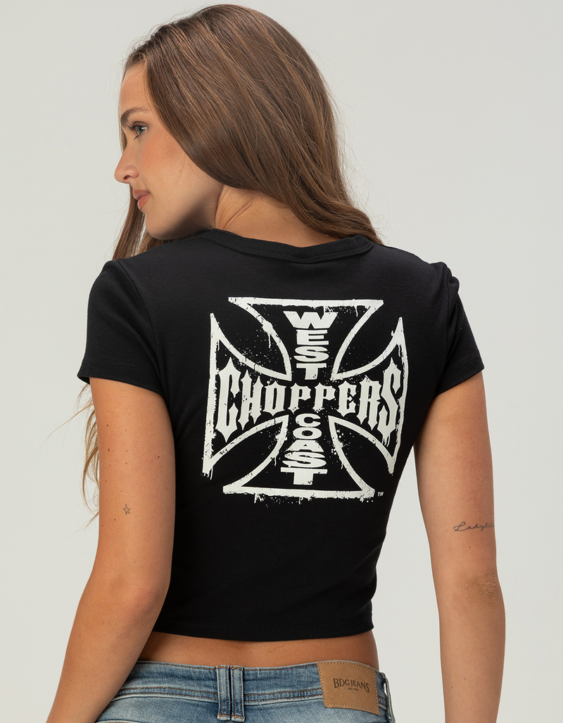 WEST COAST CHOPPERS Stroke Logo Womens Baby Tee image number 4