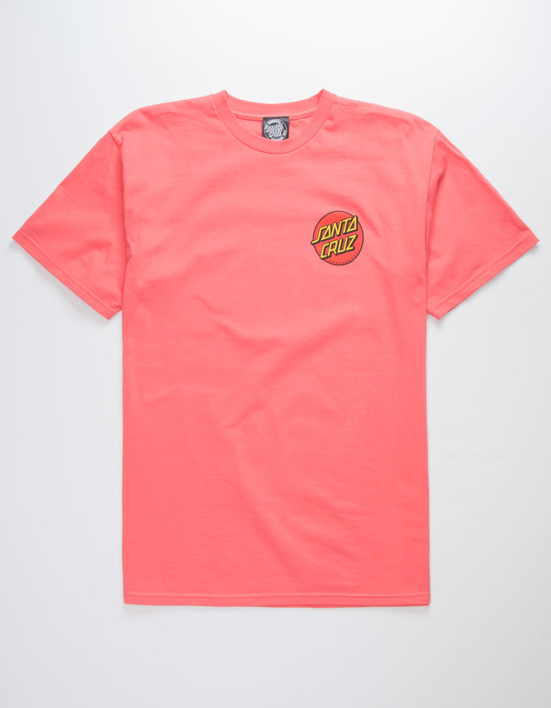 SANTA CRUZ Classic Dot Chest Coral Mens T-Shirt image number 1