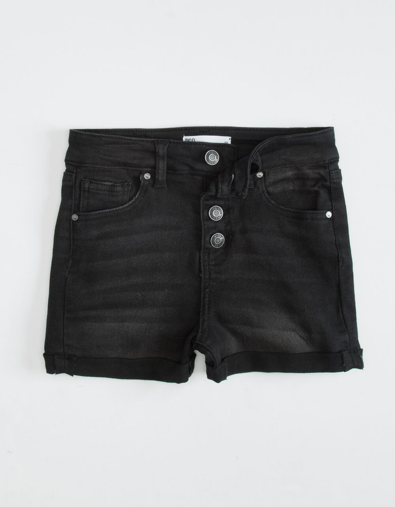RSQ High Rise Cuff Girls Black Shorts image number 0