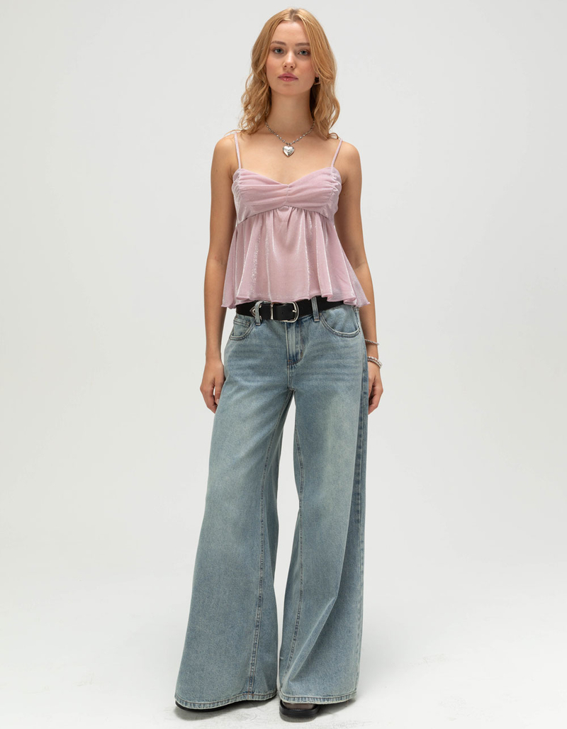 FULL TILT Sparkle Womens Babydoll Cami image number 7