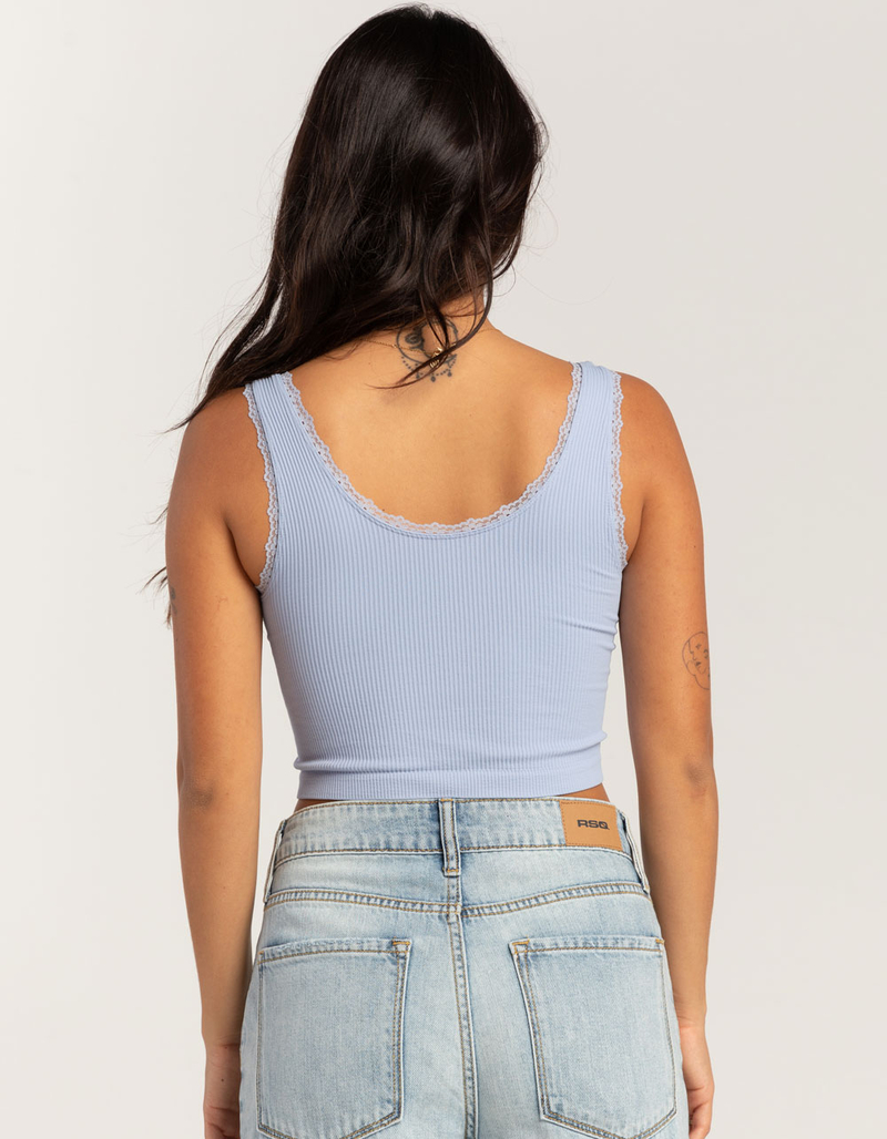 FULL TILT Seamless Lace Trim Womens Tank Top image number 3