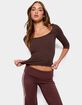 EDIKTED Desi Scoop Neck Three-Quarter Sleeve Top image number 4
