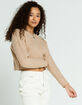 FULL TILT Transition Stitch Womens Tan Sweater image number 2