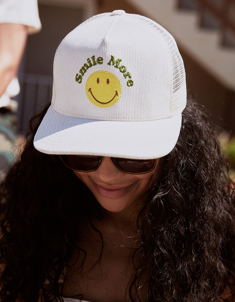RSQ Smile More Cord Womens Trucker Hat image number 0