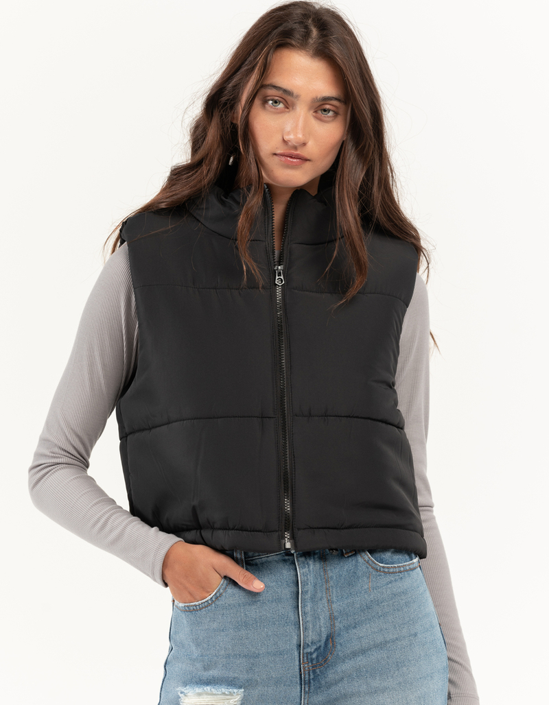 RSQ Puffer Womens Crop Vest image number 1