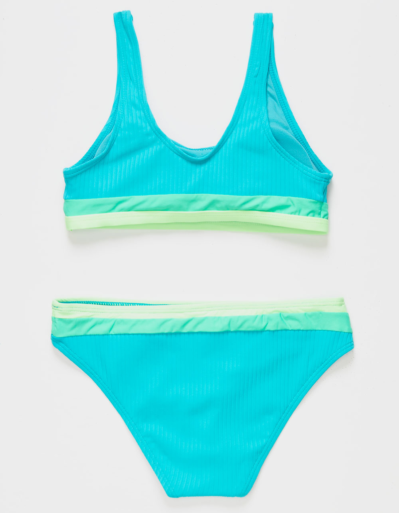 BEACH LINGO Colorblock Rays For Days Girls Bralette Bikini Set image number 1