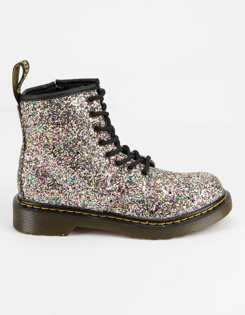 DR. MARTENS 1460 Chunky Silver Glitter Girls Boots image number 1