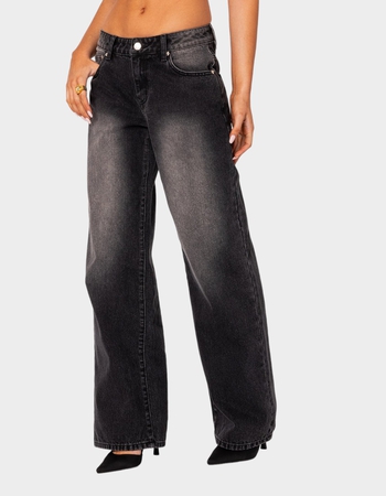 EDIKTED Magda Low Rise Acid Wash Jeans Alternative Image