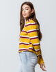 FULL TILT Stripe Mustard Womens Crop Sweatshirt image number 1