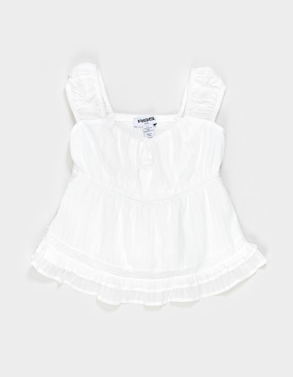 RSQ Girls Tie Babydoll Top - WHITE | Tillys